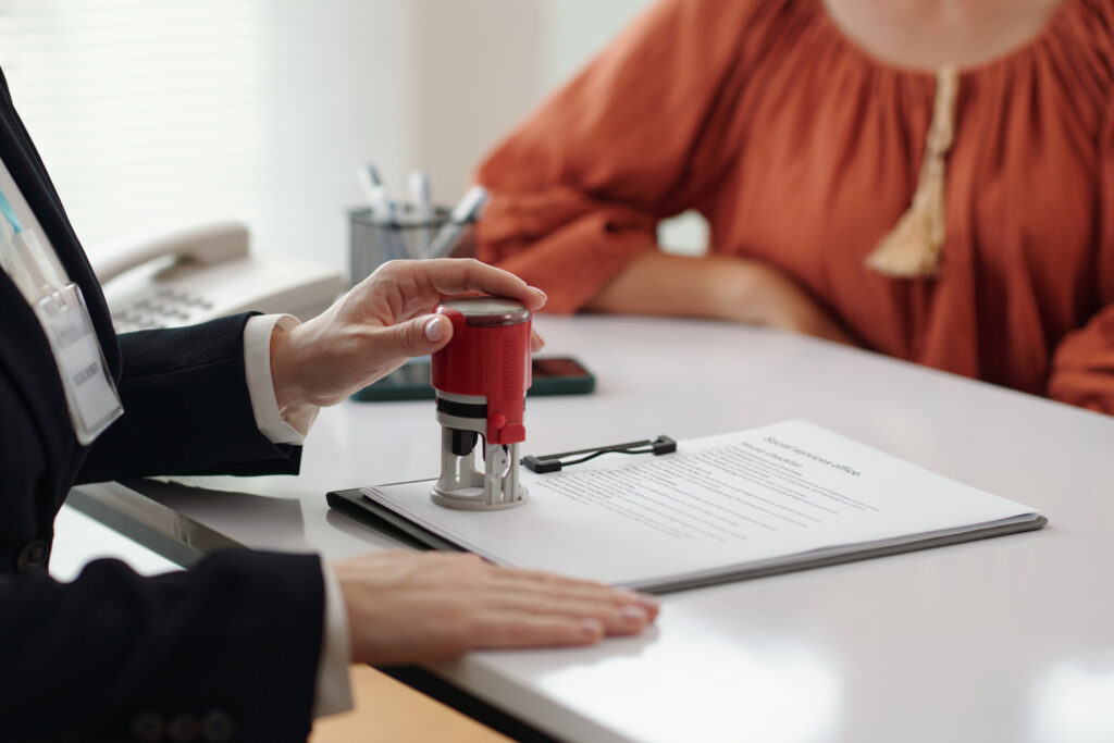 social worker approving agreement for client